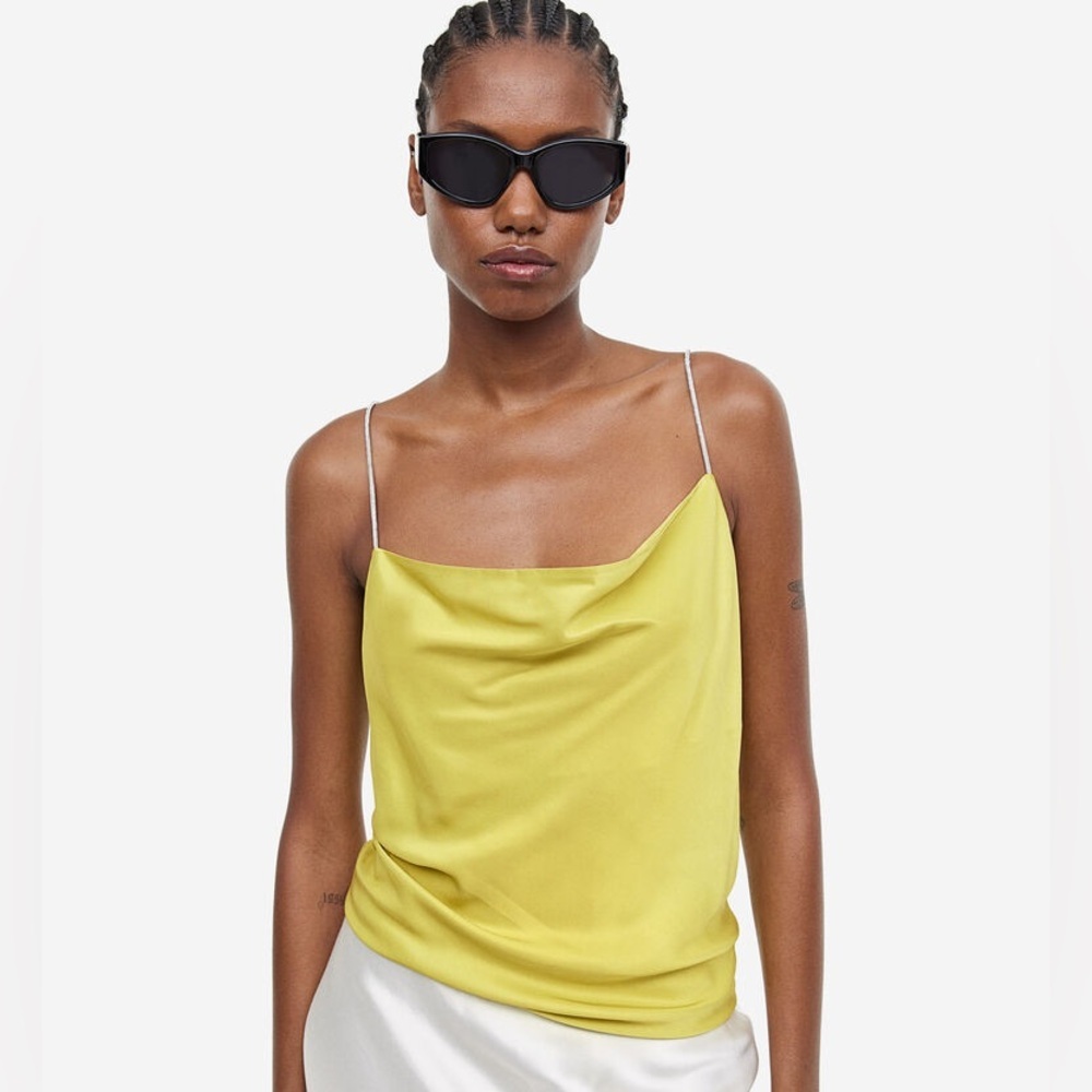 H&M RHINESTONE-STRAP CAMI TOP